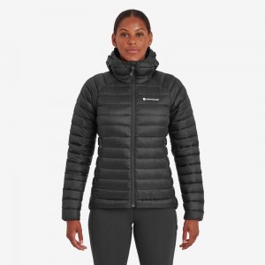 Black Montane Anti-Freeze Hooded Women's Down Jackets | NAI2258YQ