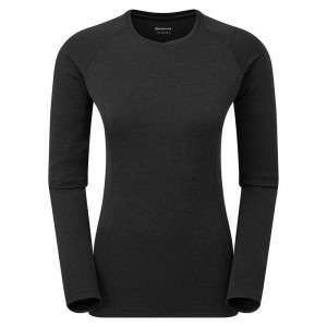 Black Montane Dart Long Sleeve Women's T Shirts | RXF4319RM