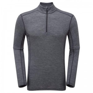 Black Montane Primino 140 Zip Neck Men's Base Layer Tops | ZCL6086UF