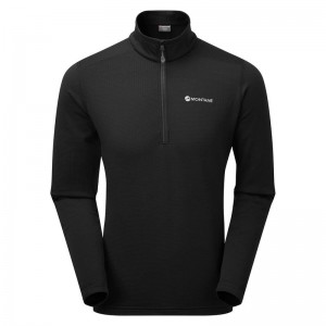 Black Montane Protium Pull On Men's Fleece | XYT2156VU