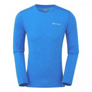 Blue Montane Dart Long Sleeve Men's T Shirts | NDQ8424KN