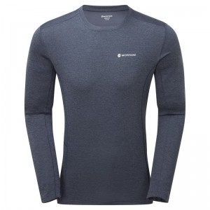 Dark Blue Montane Dart Long Sleeve Men's T Shirts | LPT8338FF