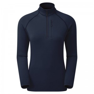 Dark Blue Montane Fury Zip Pull-On Women's Fleece | CEC7994FR