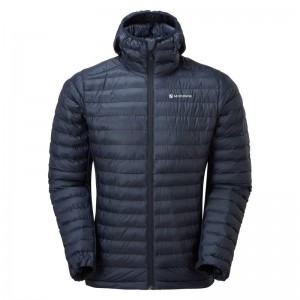 Dark Blue Montane Icarus Lite Hooded Men's Jackets | QLM5632UB