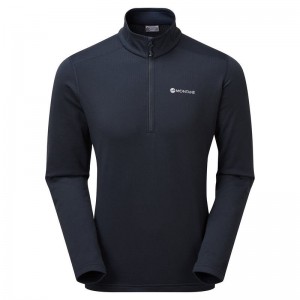 Dark Blue Montane Protium Pull On Men's Fleece | DNI8815XT