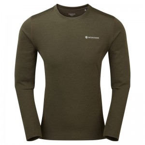 Dark Green Montane Dart Long Sleeve Men's T Shirts | ATA5093UB