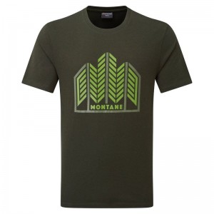 Dark Green Montane Forest Men's T Shirts | VWH2291JB