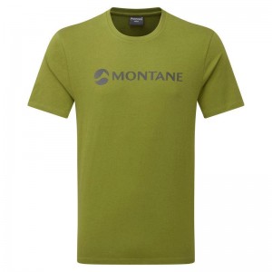 Dark Green Montane Mono Logo Men's T Shirts | FGT4060UV