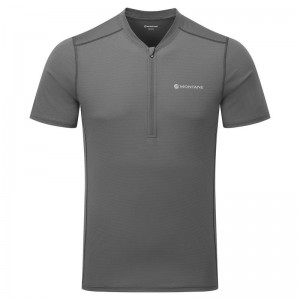 Dark Grey Montane Dart Nano Zip Men's T Shirts | XRM1068FX