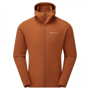 Dark Orange Montane Protium XT Hooded Men's Fleece Jackets | IHU2023NA