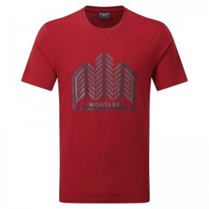 Dark Red Montane Forest Men's T Shirts | GQR4066FW