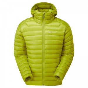 Green Montane Anti-Freeze Hooded Men's Down Jackets | GOI214DW