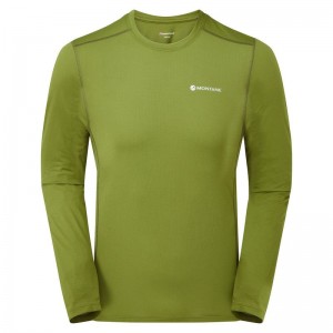 Green Montane Dart Lite Long Sleeve Men's T Shirts | MZN1616PG