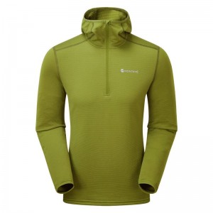 Green Montane Protium Lite Hooded Pull On Men's Fleece | QDE8722EC