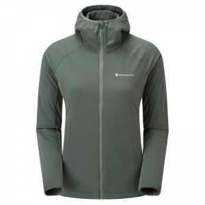 Grey Green Montane Fireball Lite Hooded Women's Insulated Jackets | XEA9246SC