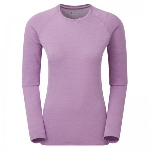 Grey Purple Montane Dart Long Sleeve Women's T Shirts | SLO8675AG