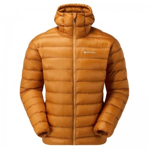 Orange Montane Alpine 850 Lite Hooded Men's Down Jackets | DTA1412EI