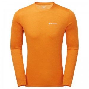 Orange Montane Dart Long Sleeve Men's T Shirts | LXS8766RO