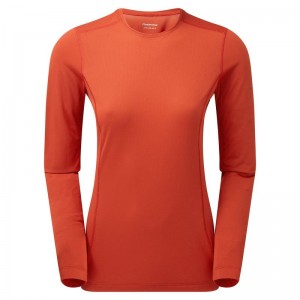 Orange Red Montane Dart Lite Long Sleeve Women's T Shirts | DKP1191QZ