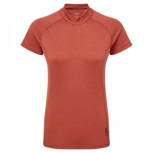 Orange Red Montane Dart Zip Women's T Shirts | DBD6832TH