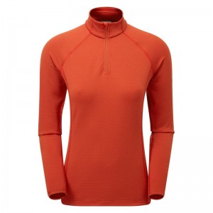 Orange Red Montane Protium Lite Pull On Women's Fleece | PCF4655NC