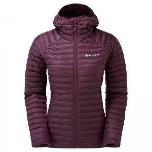 Purple Montane Anti-Freeze Lite Hooded Women's Down Jackets | VFH8912UA