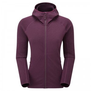 Purple Montane Protium Hooded Women's Fleece Jackets | EZK4460IU