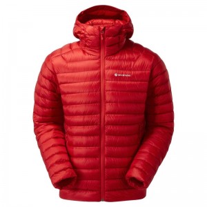 Red Montane Anti-Freeze Hooded Men's Down Jackets | WDN3432NH