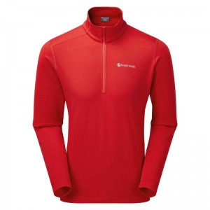 Red Montane Protium Pull On Men's Fleece | TAA5212OQ