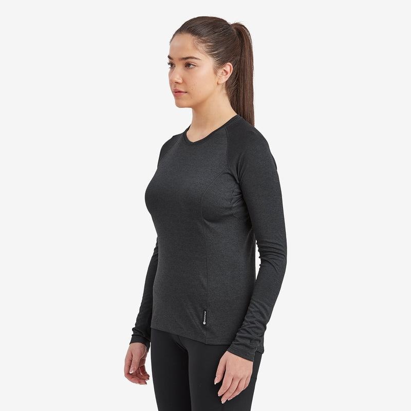 Black Montane Dart Long Sleeve Women's T Shirts | RXF4319RM