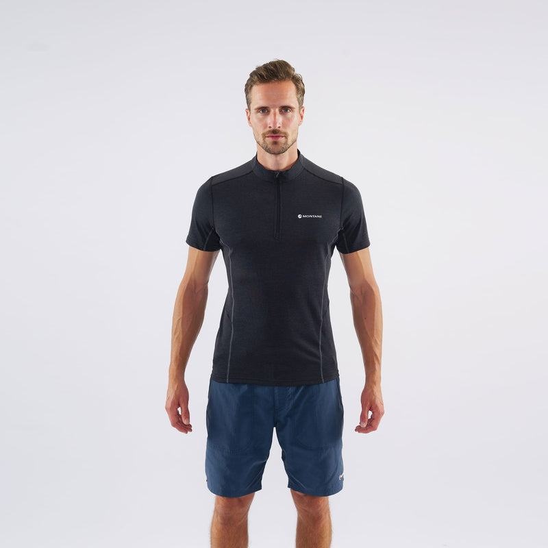 Black Montane Dart Zip Men's T Shirts | UMB8757XH