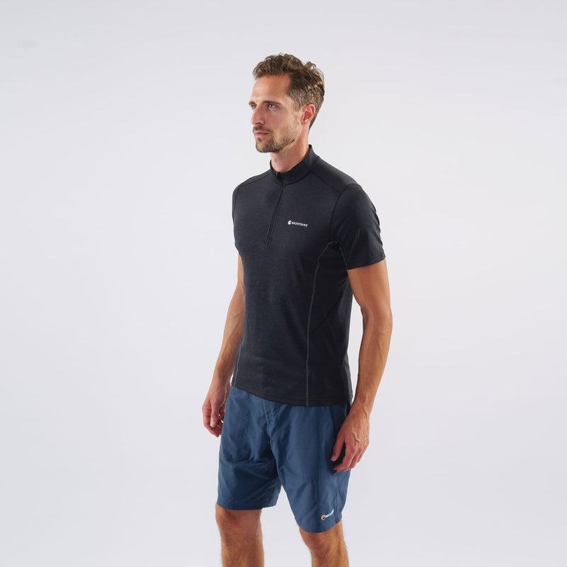 Black Montane Dart Zip Men's T Shirts | UMB8757XH