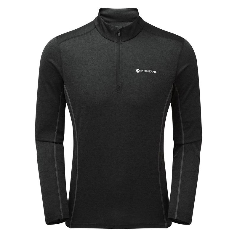 Black Montane Dart Zip Neck Men\'s T Shirts | MMR789XN