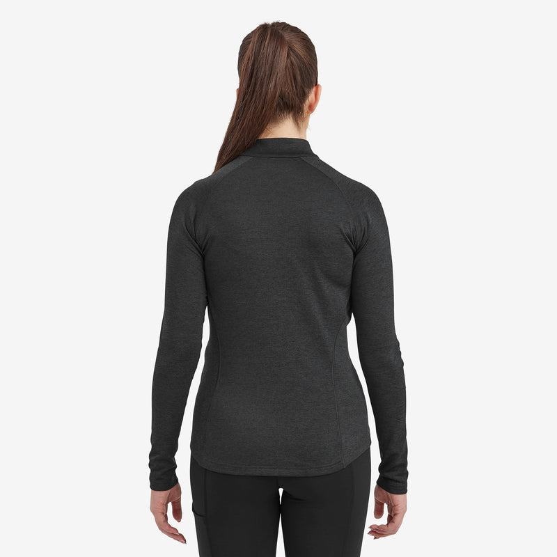 Black Montane Dart Zip Neck Women's T Shirts | FSR877CS