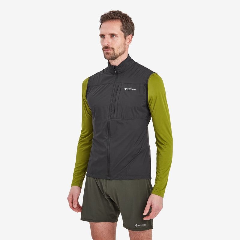 Black Montane Featherlite Windproof Men's Vest | TXN796ZT