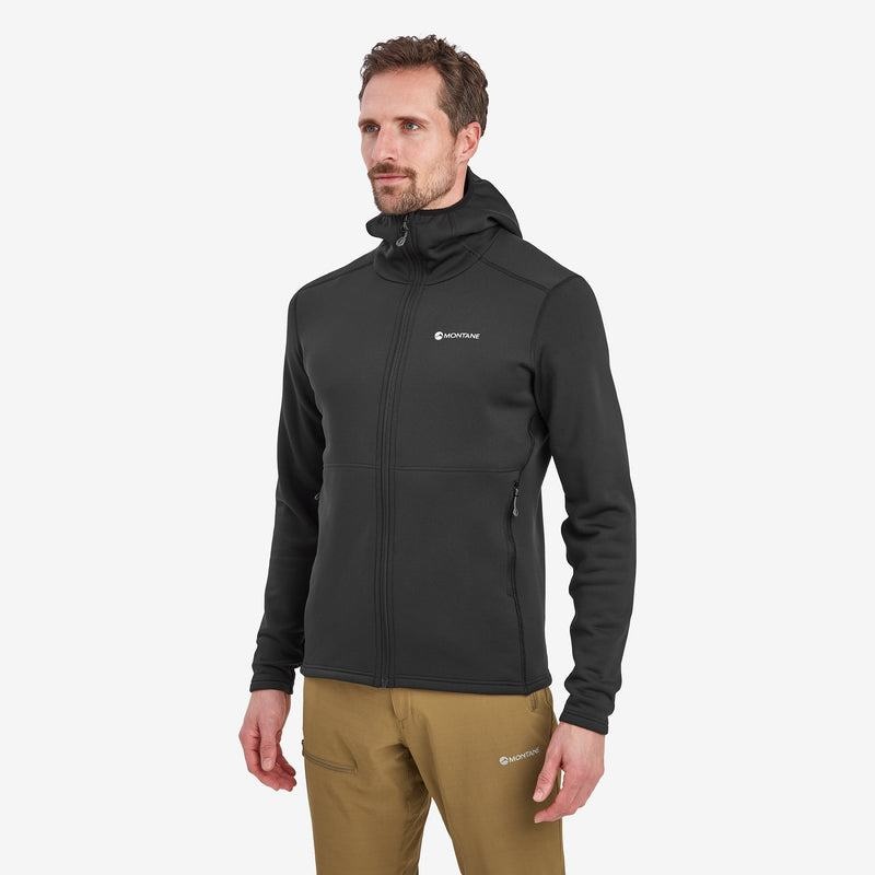 Black Montane Fury Hooded Men's Fleece Jackets | JPL2446MG