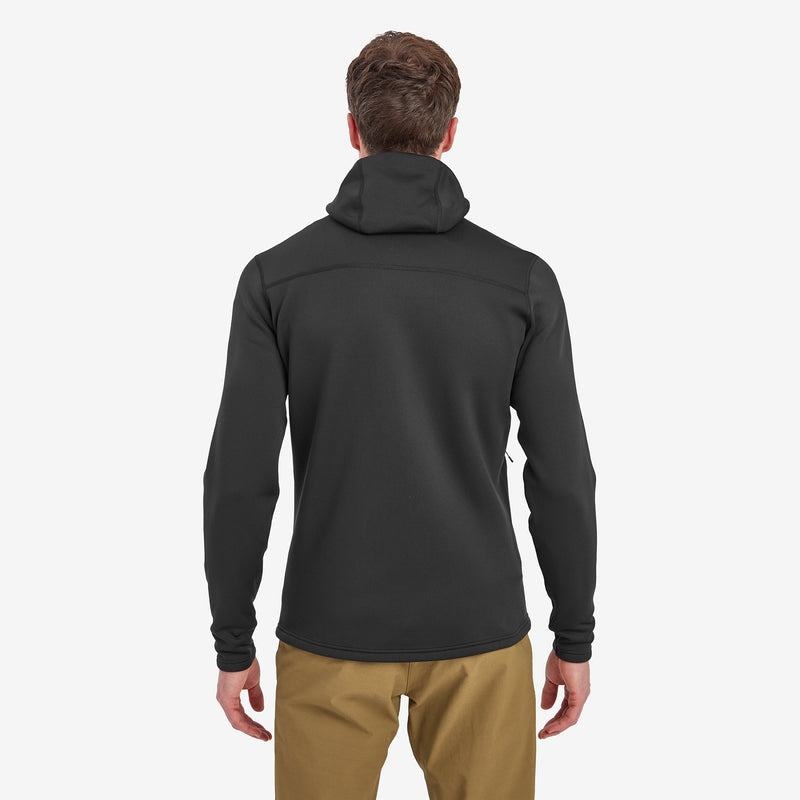 Black Montane Fury Hooded Men's Fleece Jackets | JPL2446MG