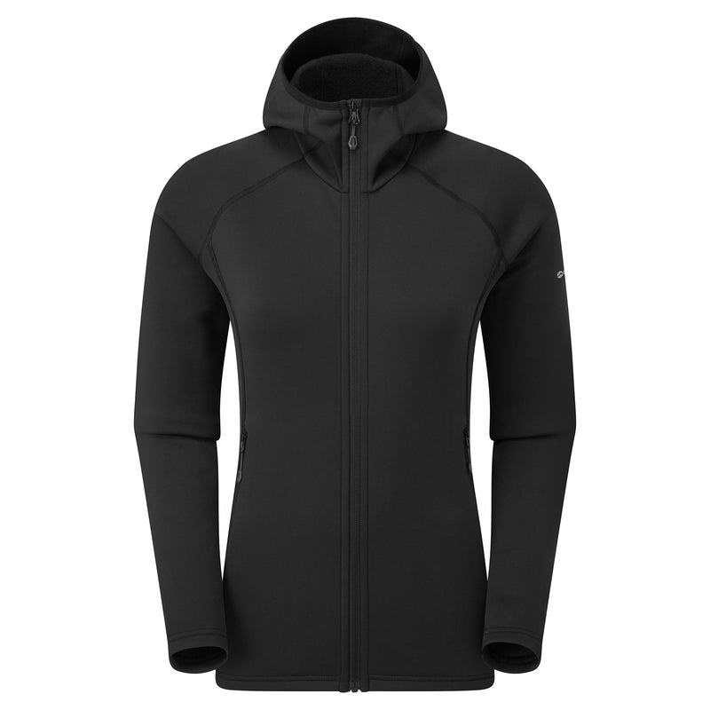 Black Montane Fury Hooded Women\'s Fleece Jackets | OBV1761QH