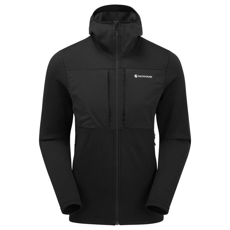 Black Montane Fury XT Hooded Men\'s Fleece Jackets | YZM3716PN