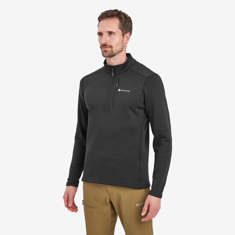 Black Montane Fury Zip Pull-On Men's Fleece | DXM5252QT