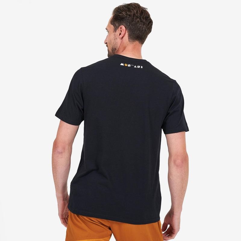 Black Montane Geometry Men's T Shirts | BMG3816SJ