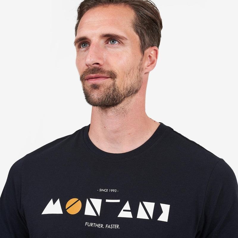 Black Montane Geometry Men's T Shirts | BMG3816SJ