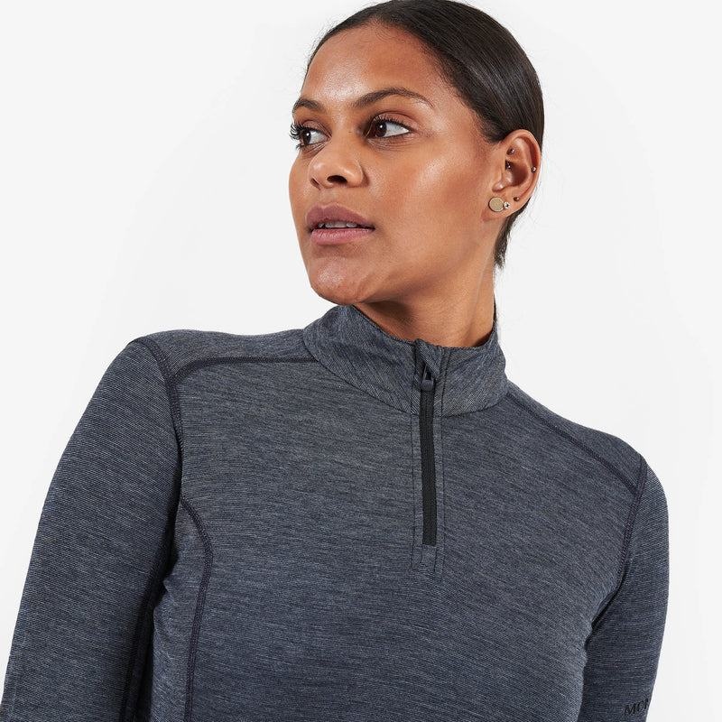 Black Montane Primino 140 Zip Neck Women's Base Layer Tops | PMI499CT