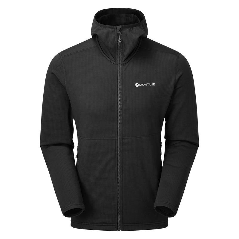 Black Montane Protium Hooded Men\'s Fleece Jackets | XZK9161WH