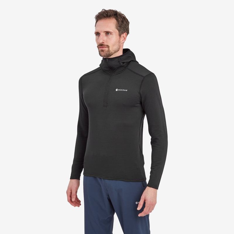 Black Montane Protium Lite Hooded Pull On Men's Fleece | AUC1853BU