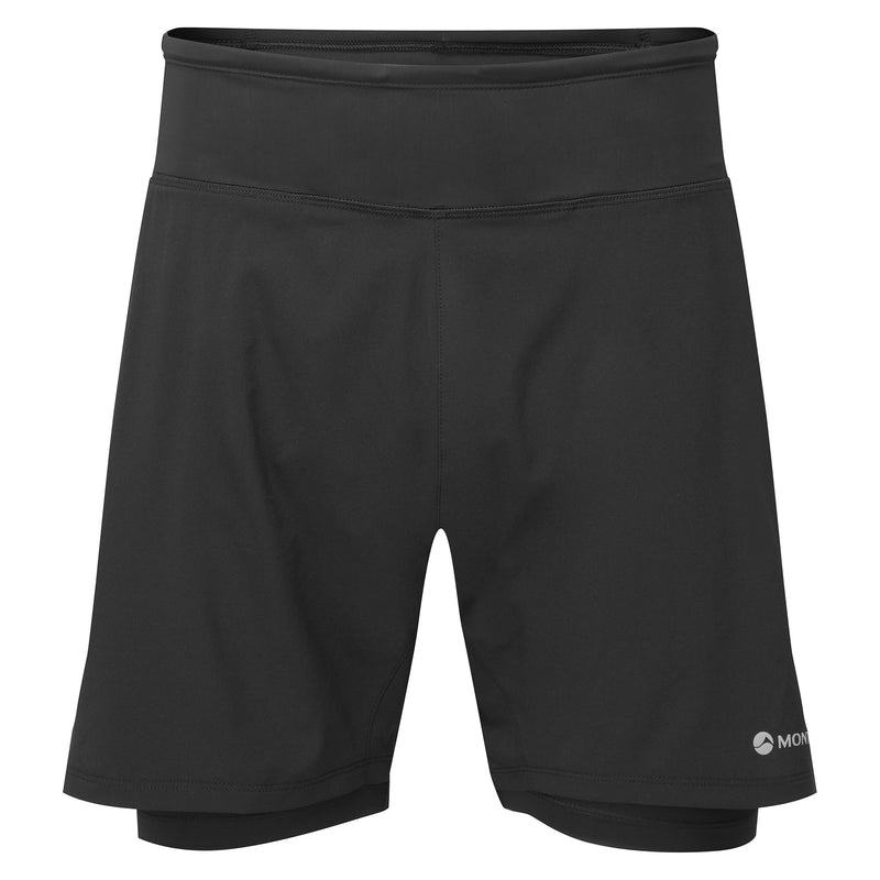 Black Montane Slipstream Twin Skin Running Men\'s Shorts | LLE6080XP