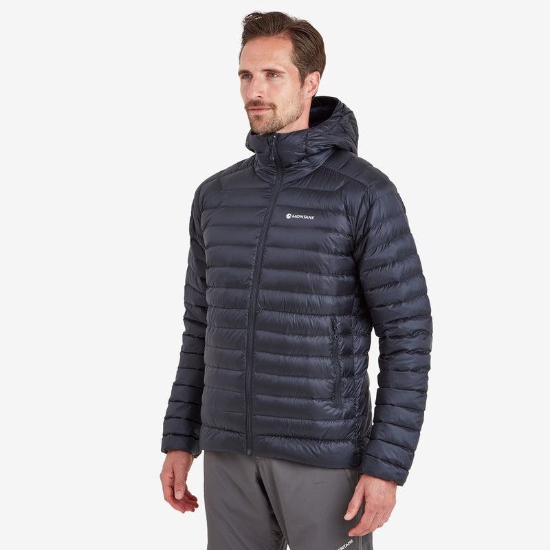 Dark Blue Montane Anti-Freeze Hooded Men's Down Jackets | RSY7746EL