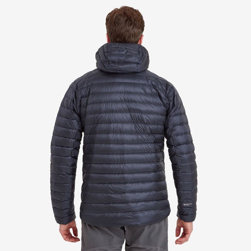 Dark Blue Montane Anti-Freeze Hooded Men's Down Jackets | RSY7746EL