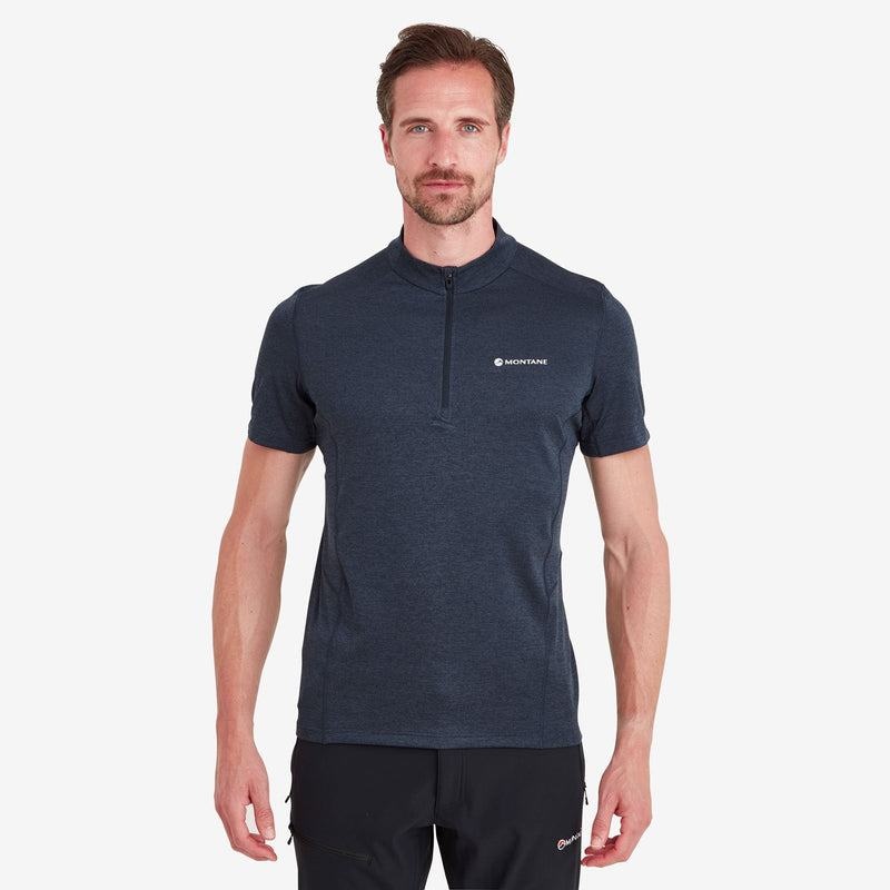 Dark Blue Montane Dart Zip Men's T Shirts | WJN683CI