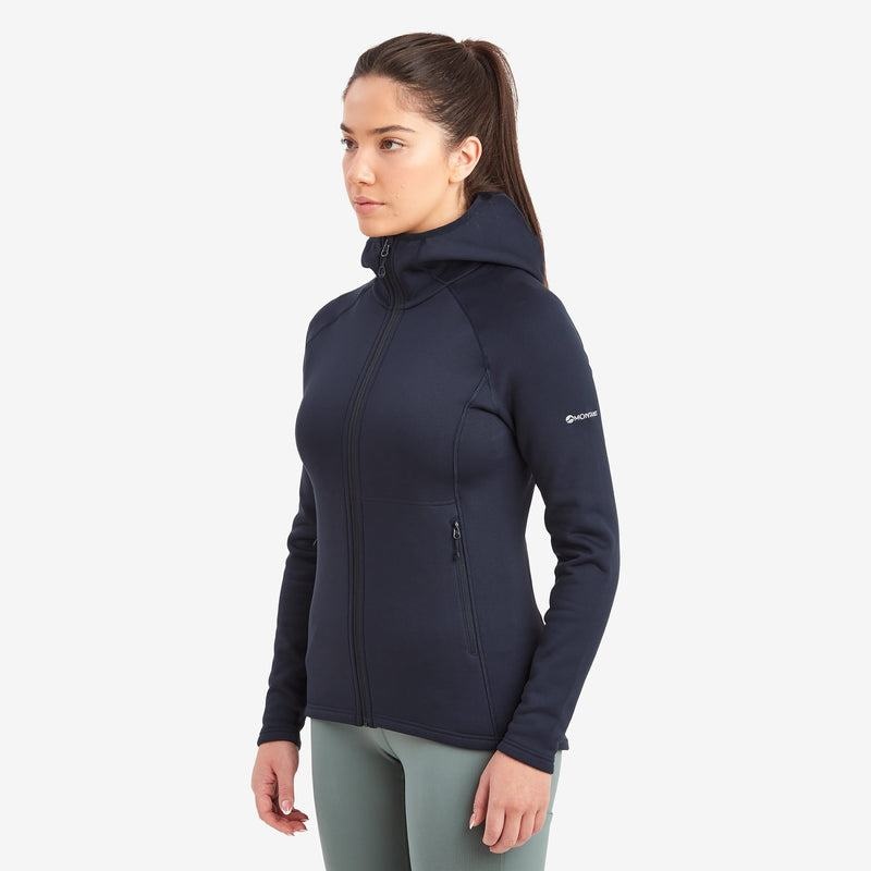 Dark Blue Montane Fury Hooded Women's Fleece Jackets | JVX8298UF